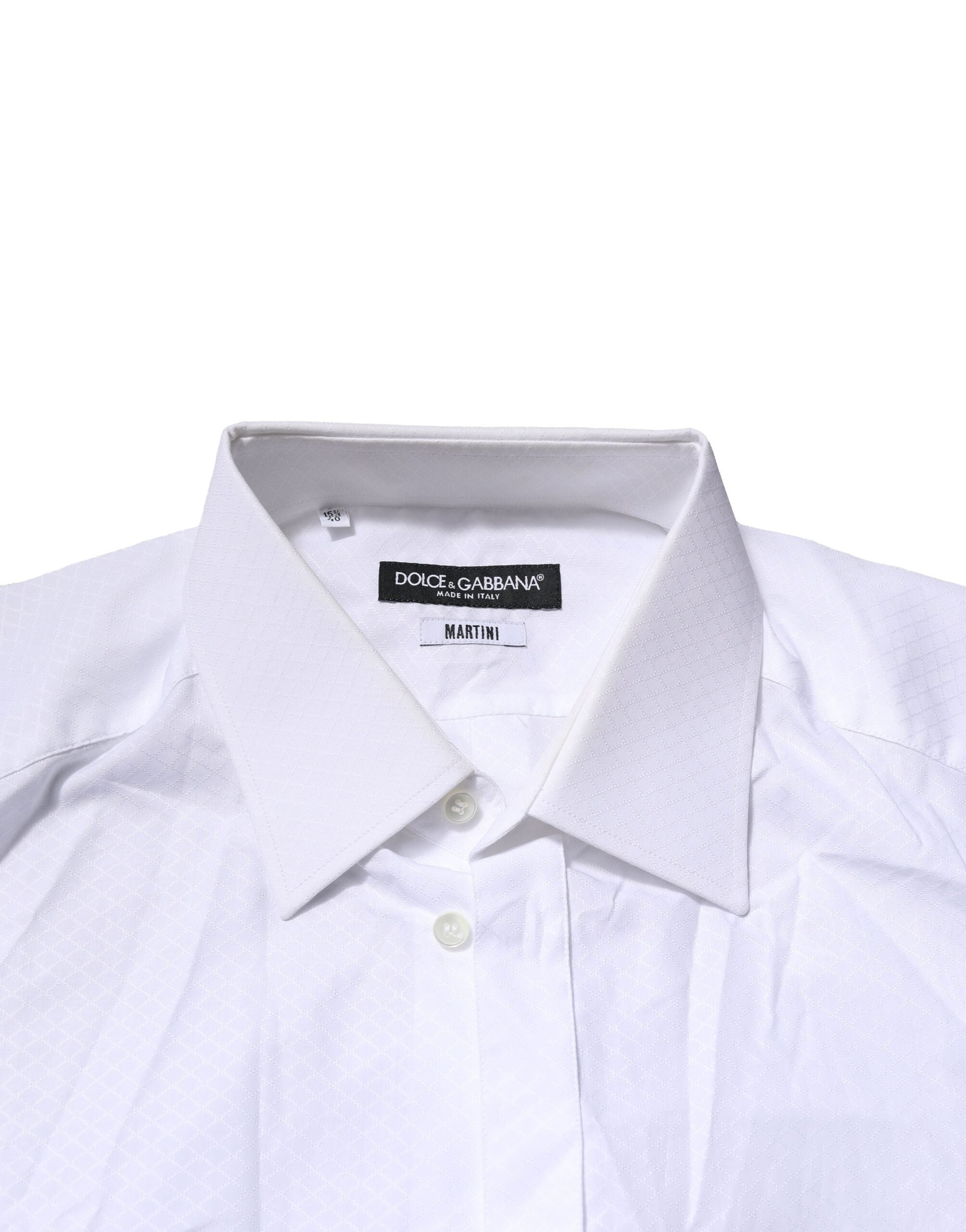 Dolce & Gabbana White MARTINI Long Sleeve Dress Formal Shirt
