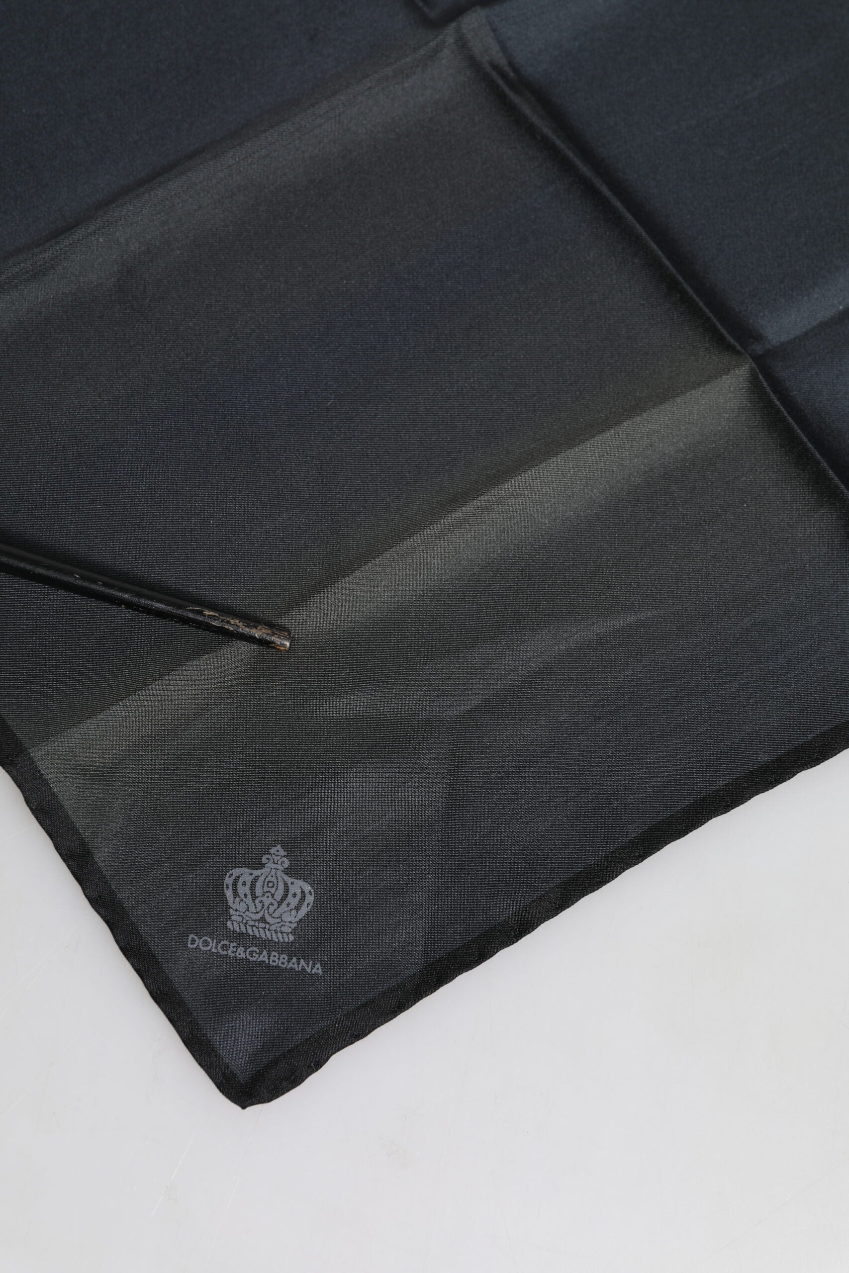 Pre-Owned Dolce & Gabbana Blue DG Crown Silk Square Men Foulard Scarf