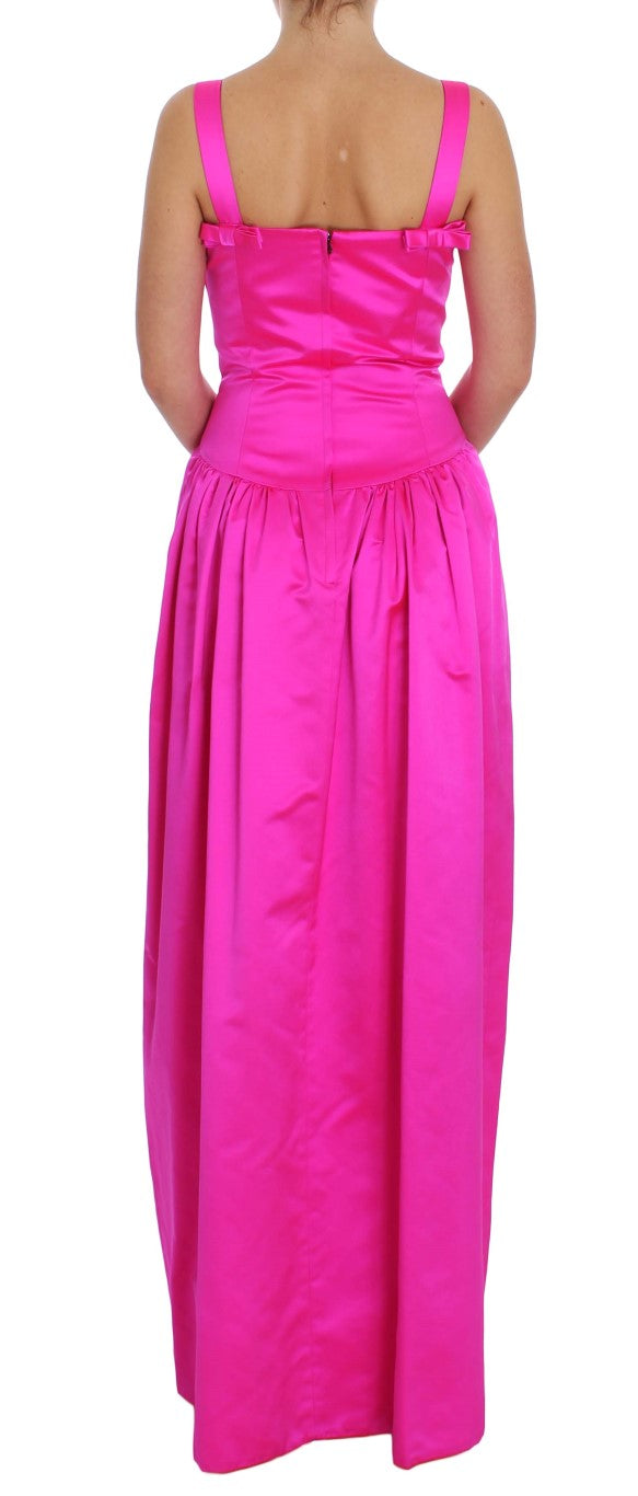 Dolce & Gabbana Pink Silk Long Sheath Ball Gown Dress - PreLoved & Luxe