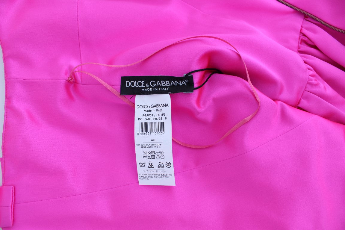 Dolce & Gabbana Pink Silk Long Sheath Ball Gown Dress - PreLoved & Luxe