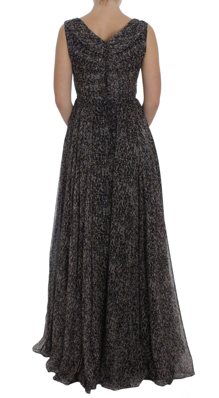 Dolce & Gabbana Dark Silk Shift Gown Full Length Dress - PreLoved & Luxe