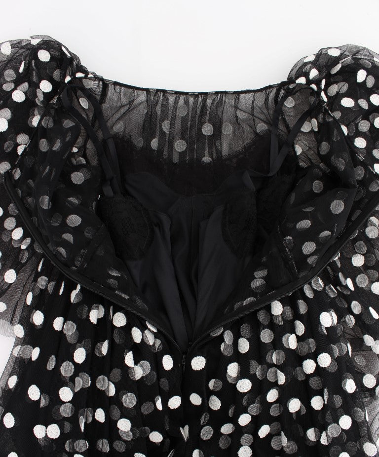 Dolce & Gabbana Black White Polka Dotted Ruffled Dress - PreLoved & Luxe