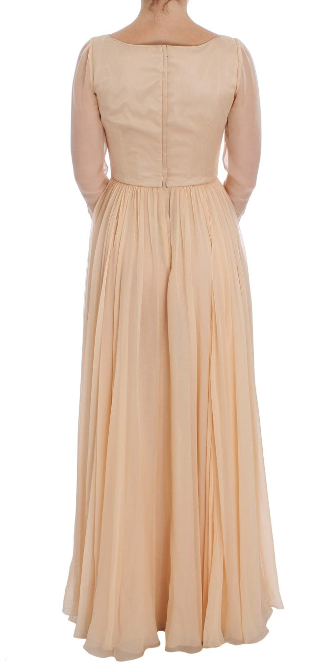 Dolce & Gabbana Beige Silk Ball Gown Full Length Dress - PreLoved & Luxe