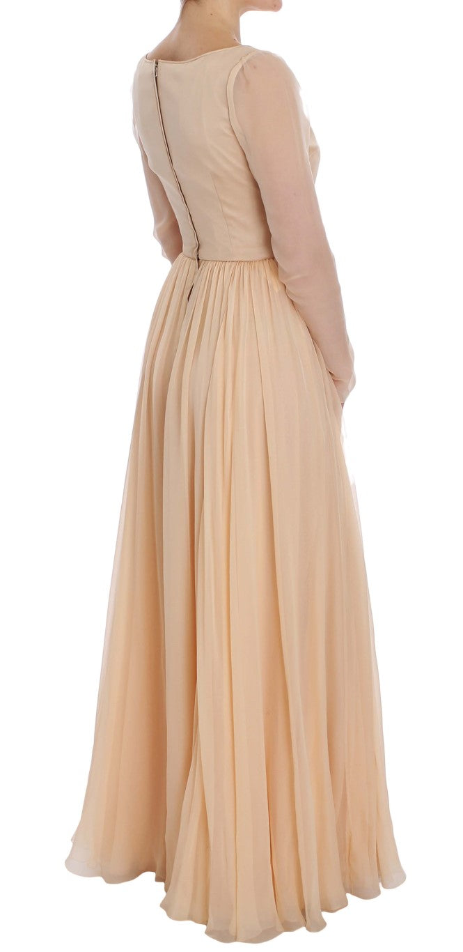 Dolce & Gabbana Beige Silk Ball Gown Full Length Dress - PreLoved & Luxe