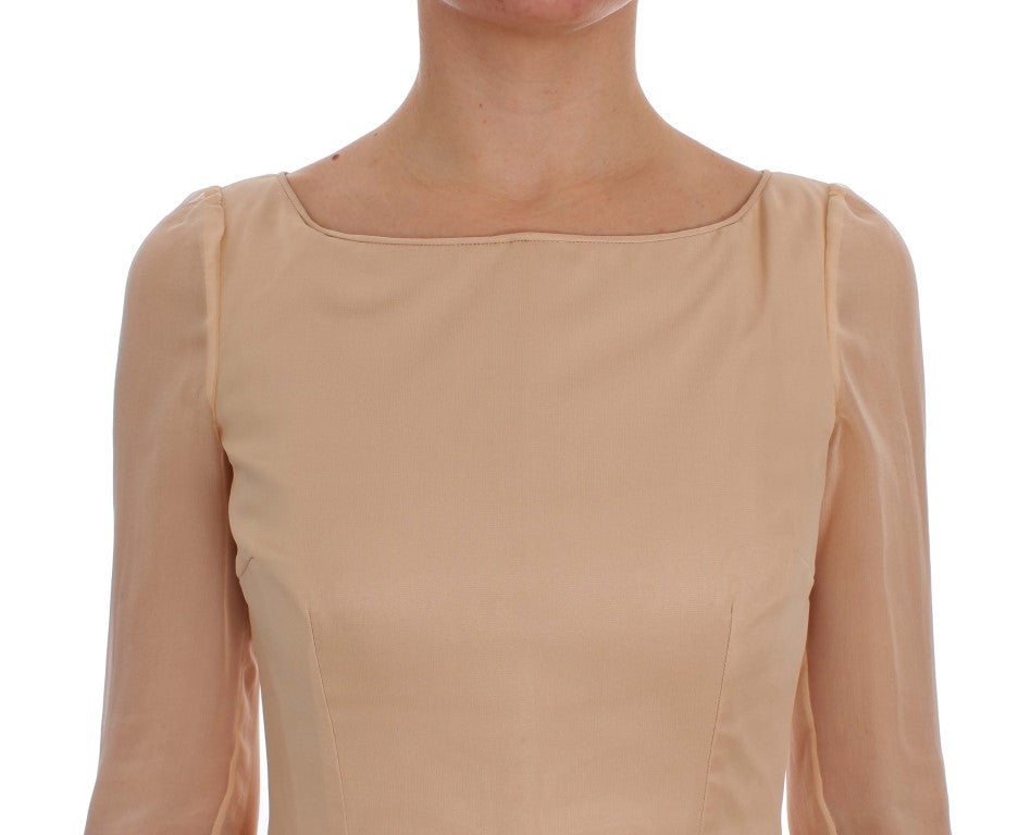 Dolce & Gabbana Beige Silk Ball Gown Full Length Dress - PreLoved & Luxe