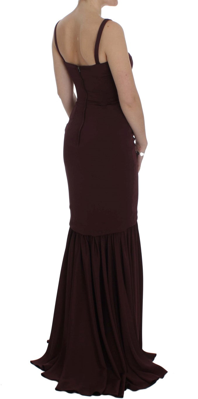 Dolce & Gabbana Bordeaux Stretch Full Length Sheath Dress - PreLoved & Luxe