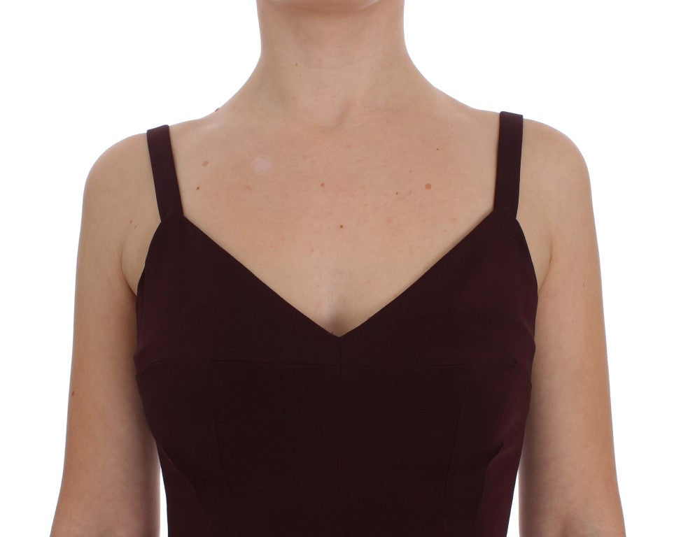 Dolce & Gabbana Bordeaux Stretch Full Length Sheath Dress - PreLoved & Luxe