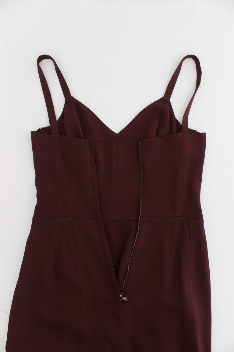 Dolce & Gabbana Bordeaux Stretch Full Length Sheath Dress - PreLoved & Luxe