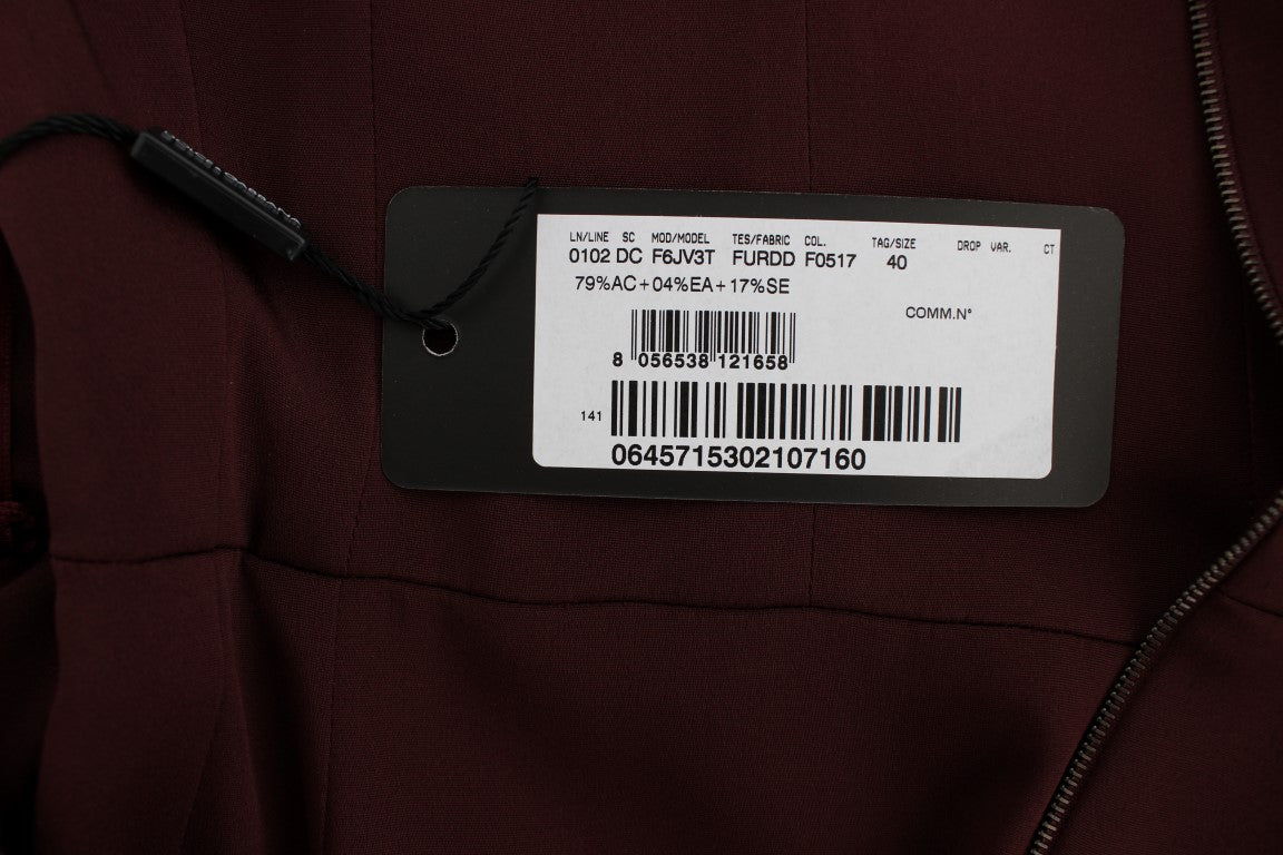Dolce & Gabbana Bordeaux Stretch Full Length Sheath Dress - PreLoved & Luxe