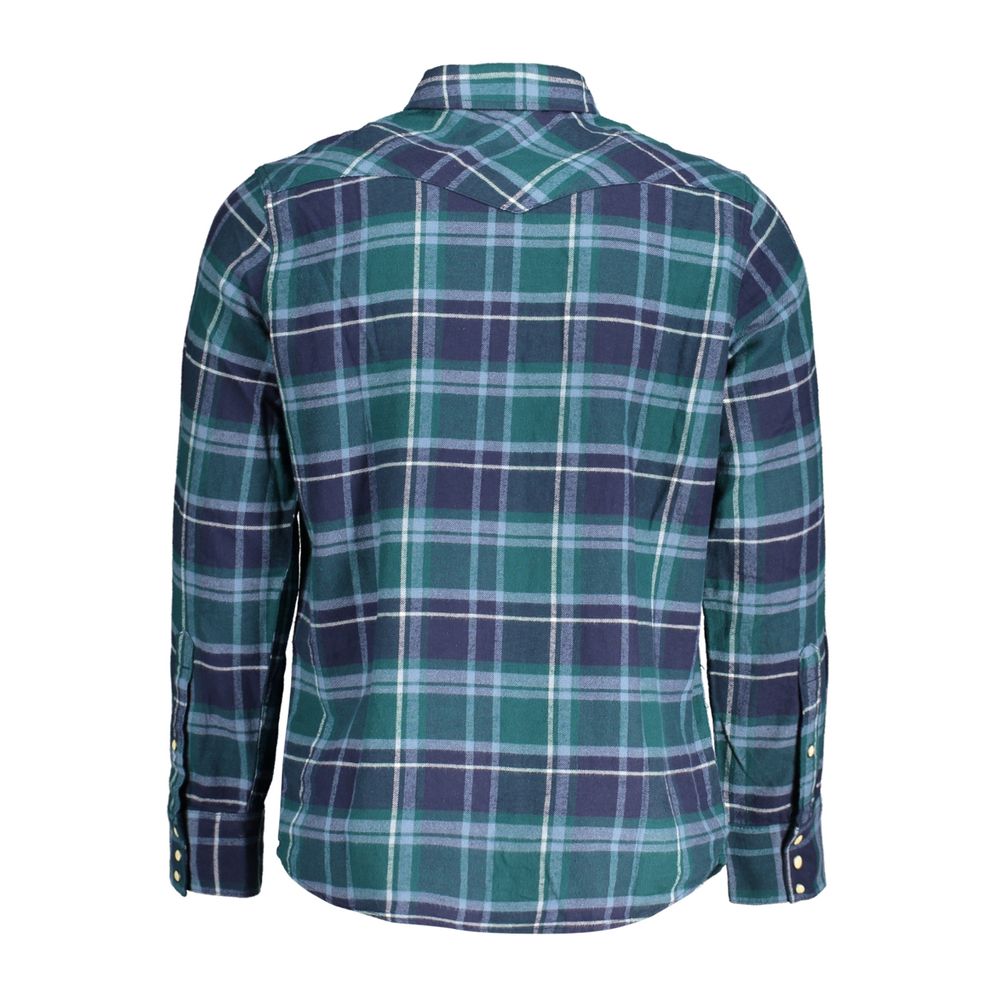 Wrangler Green Cotton Plaid Patterned Shirt