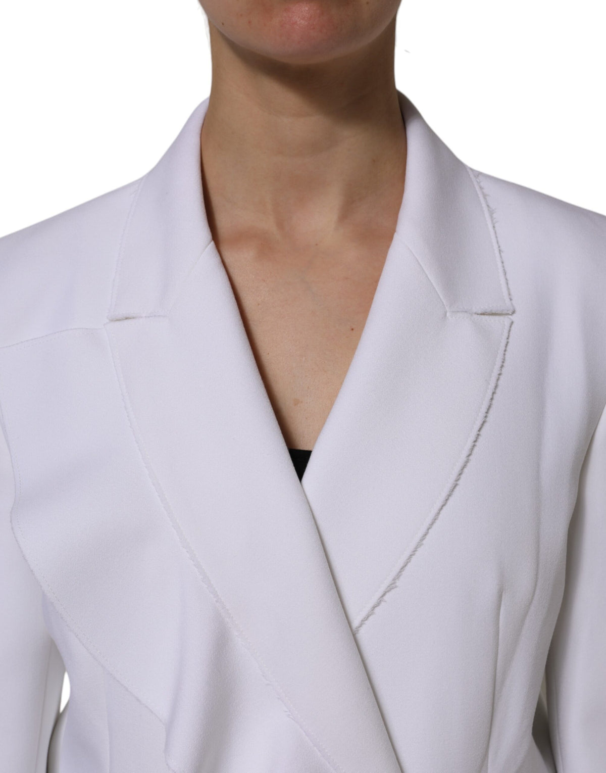 MSGM White Long Sleeves Ruffled Wrap Jacket