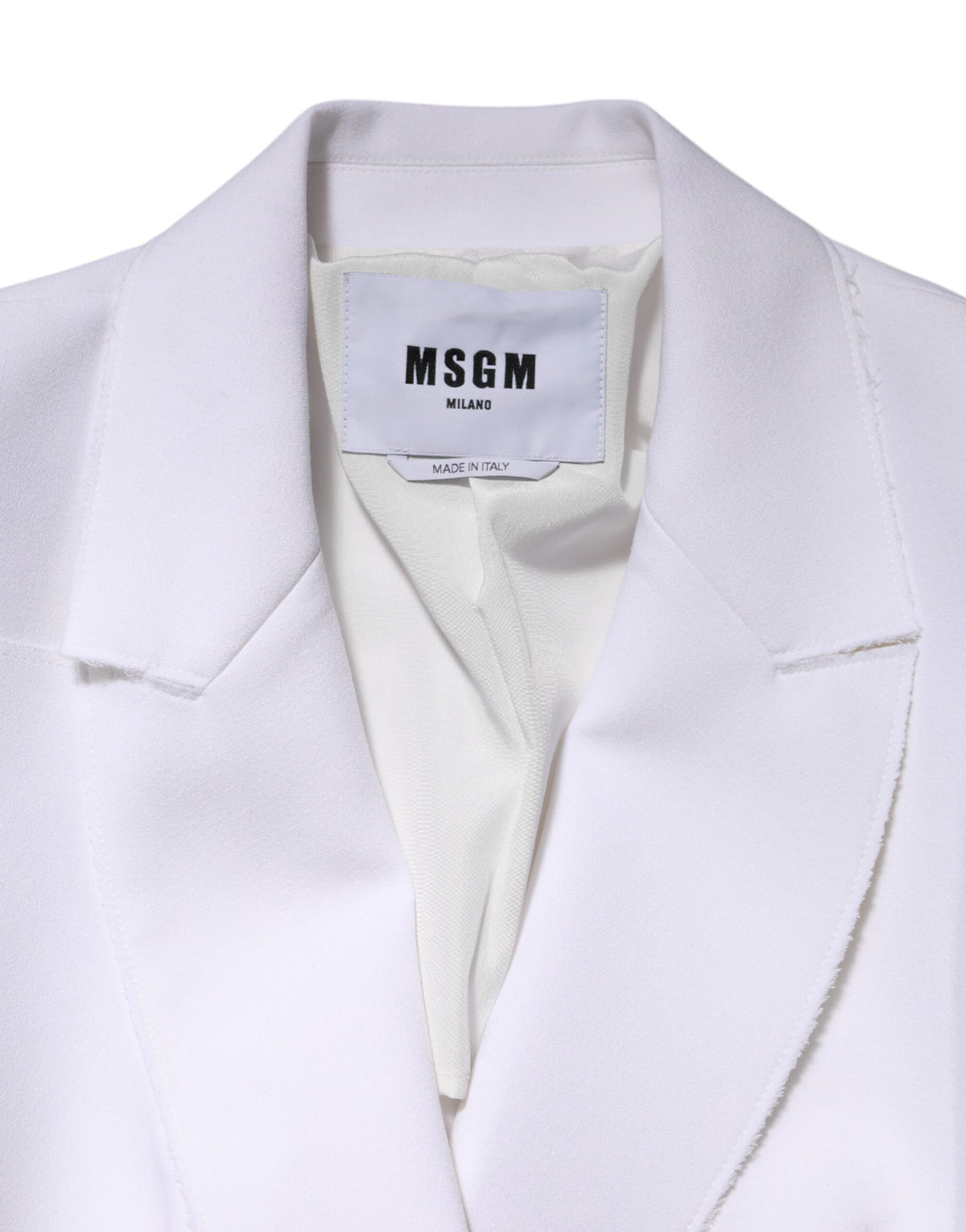 MSGM White Long Sleeves Ruffled Wrap Jacket