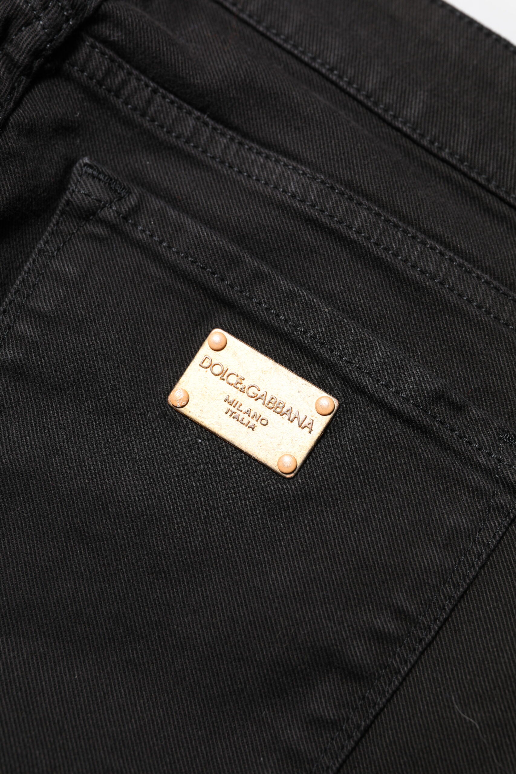 Pre-Owned Dolce & Gabbana Black Cotton Skinny Mid Waisted Denim Jeans