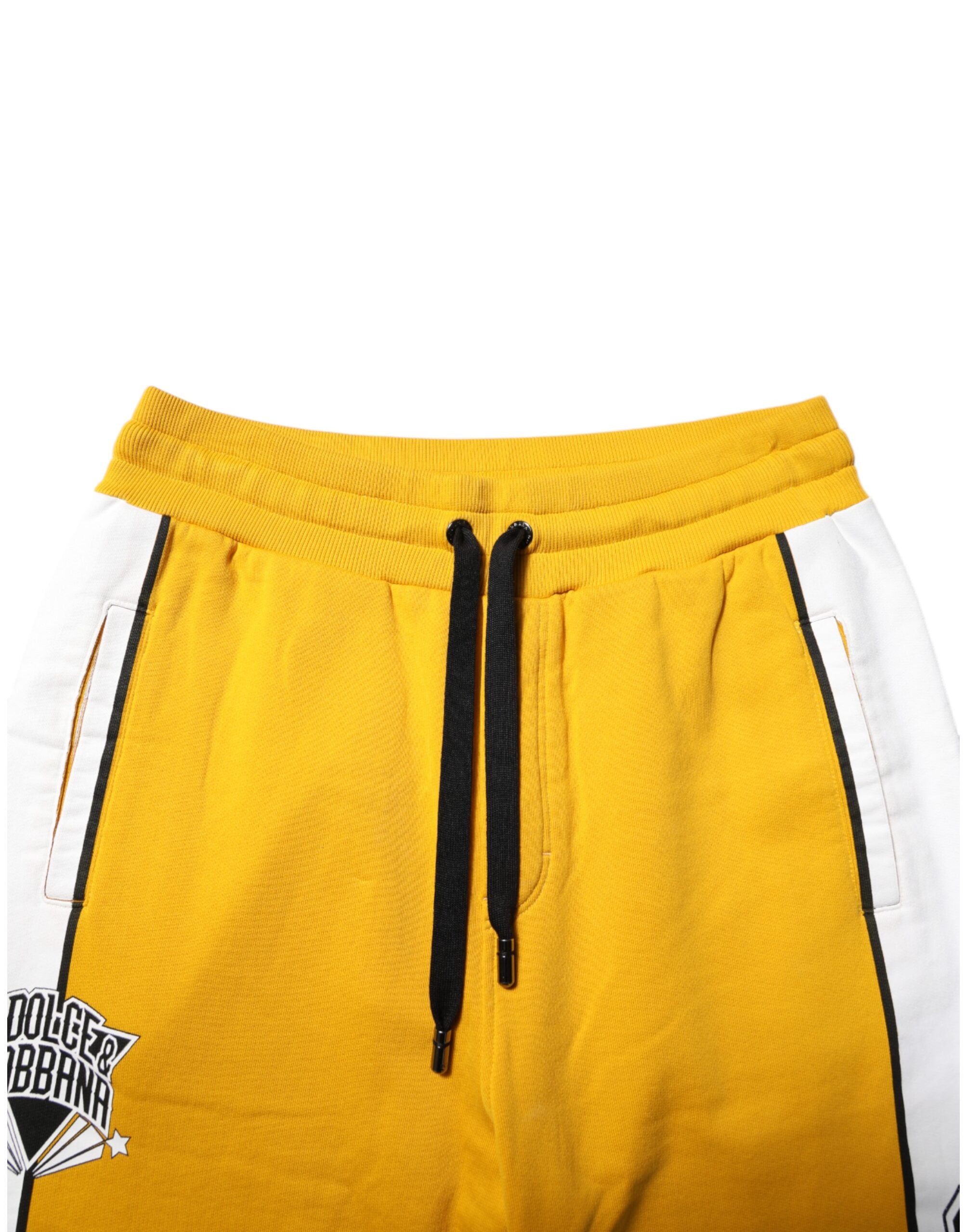 Pre-Owned Dolce & Gabbana Yellow Cotton Drawstring Jogger Pants
