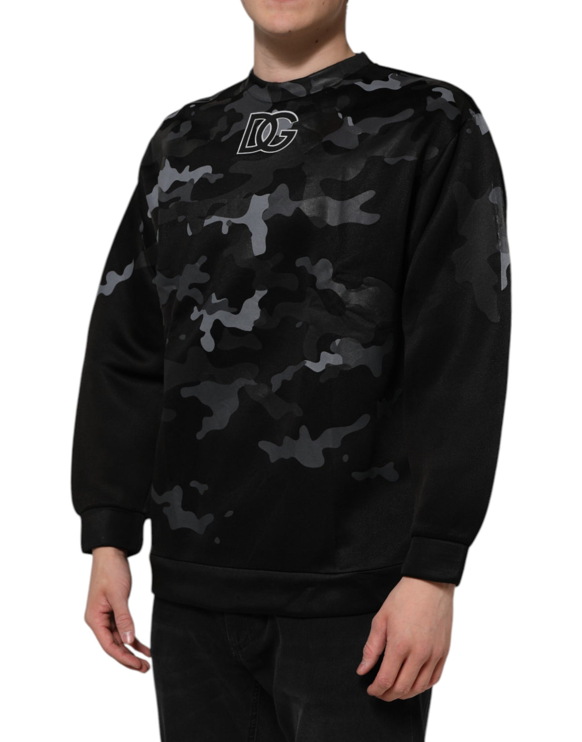 Dolce & Gabbana Black Camouflage Pullover Sweatshirt Sweater