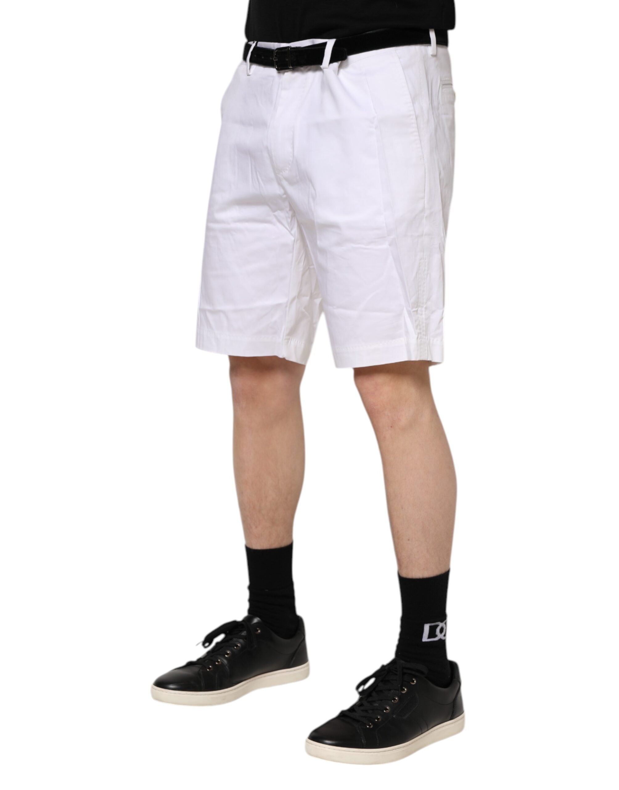 Pre-Owned Dolce & Gabbana White Chinos Cotton Stretch Casual Shorts