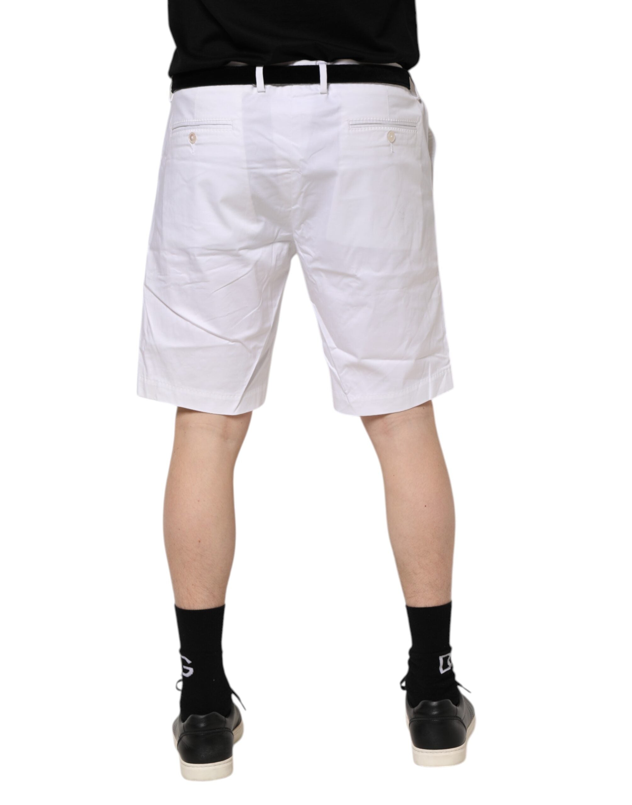 Pre-Owned Dolce & Gabbana White Chinos Cotton Stretch Casual Shorts