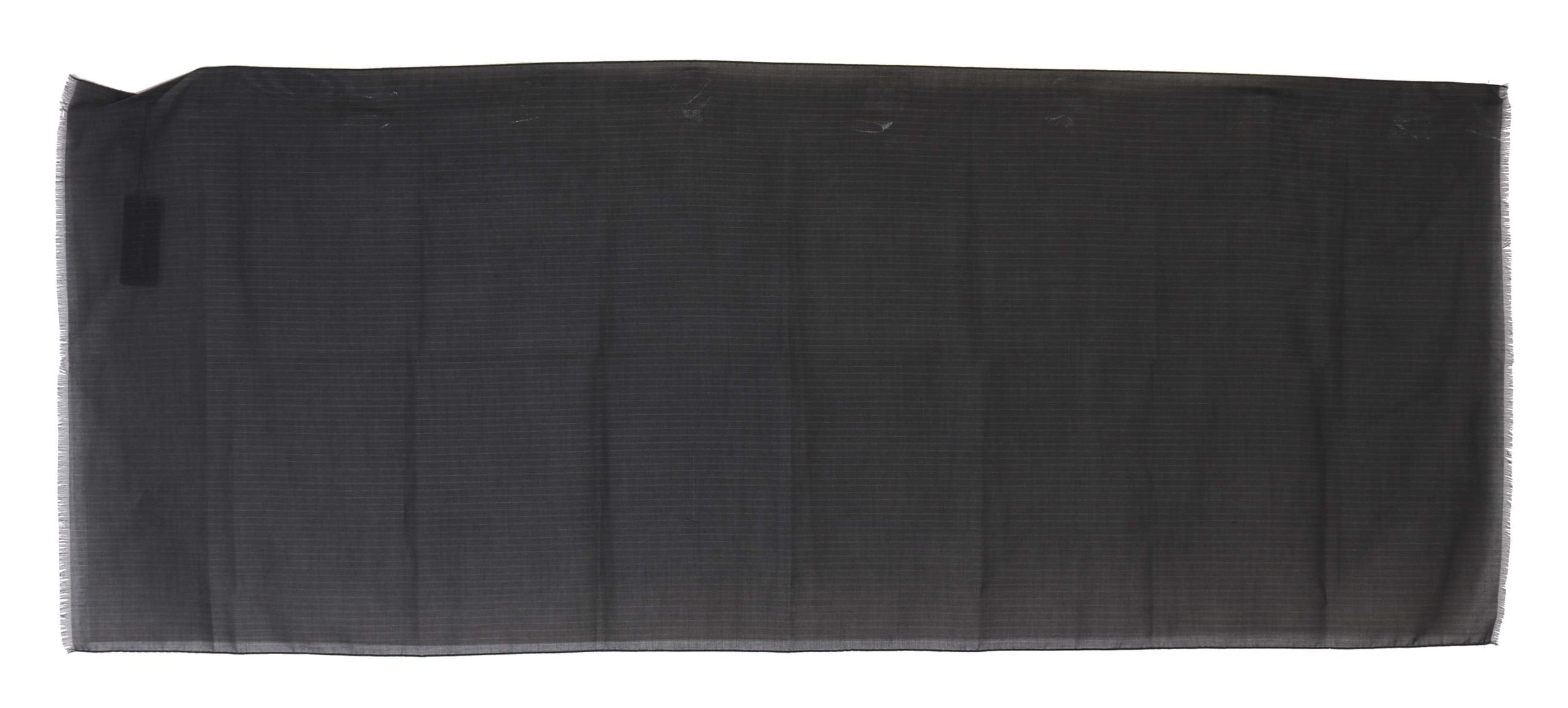 Dolce & Gabbana Gray 100% Wool Striped Pattern Wrap Scarf - PreLoved & Luxe
