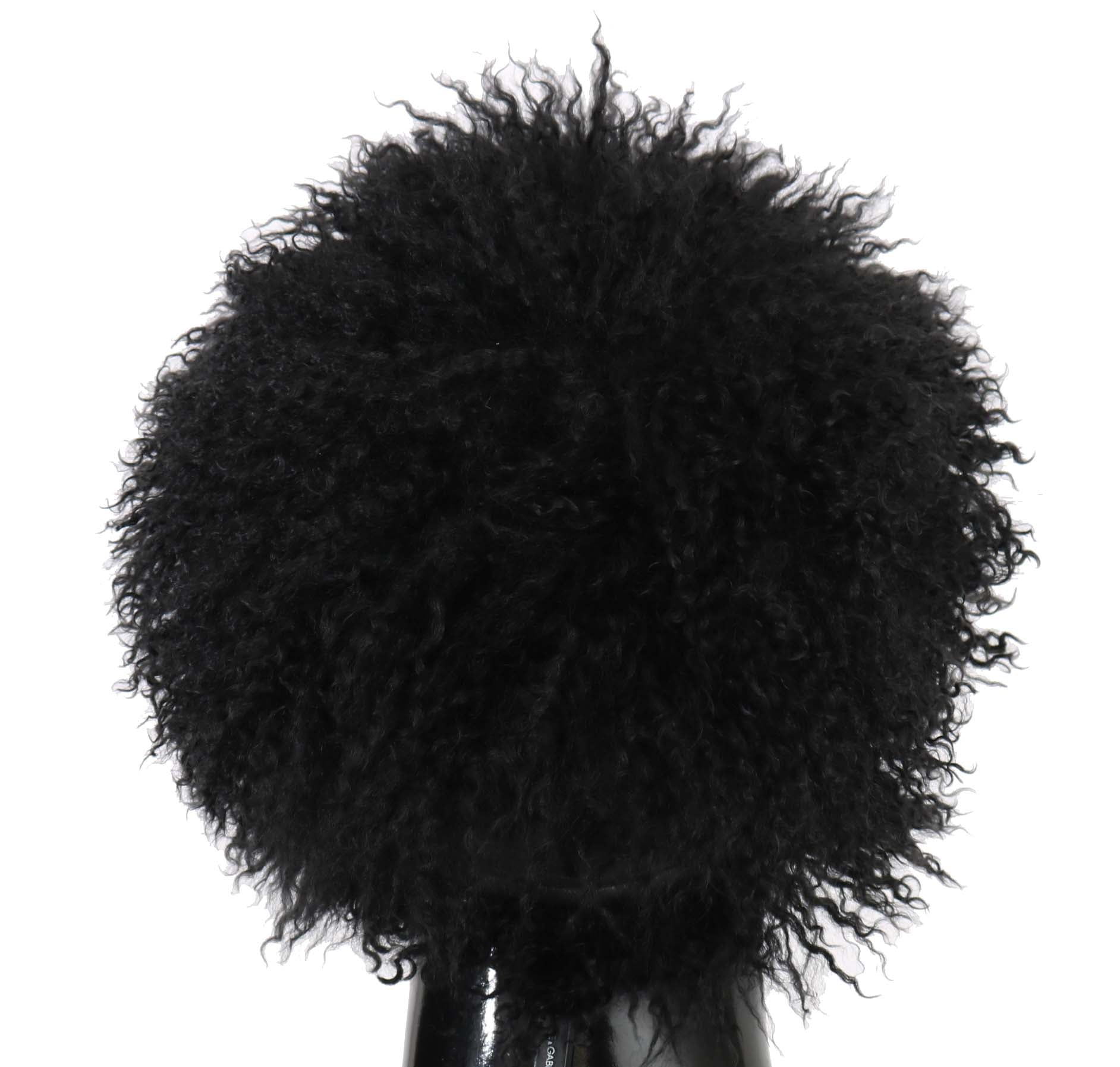 Dolce & Gabbana Black Tibet Lamb Fur Leather Gatsby Hat - PreLoved & Luxe