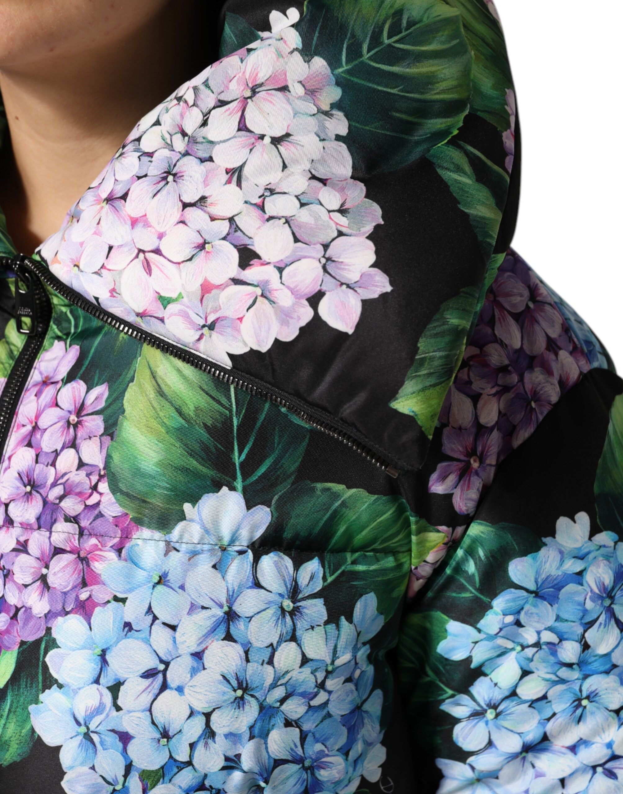 Dolce & Gabbana Multicolor Floral Print Puffer Quilted Jacket