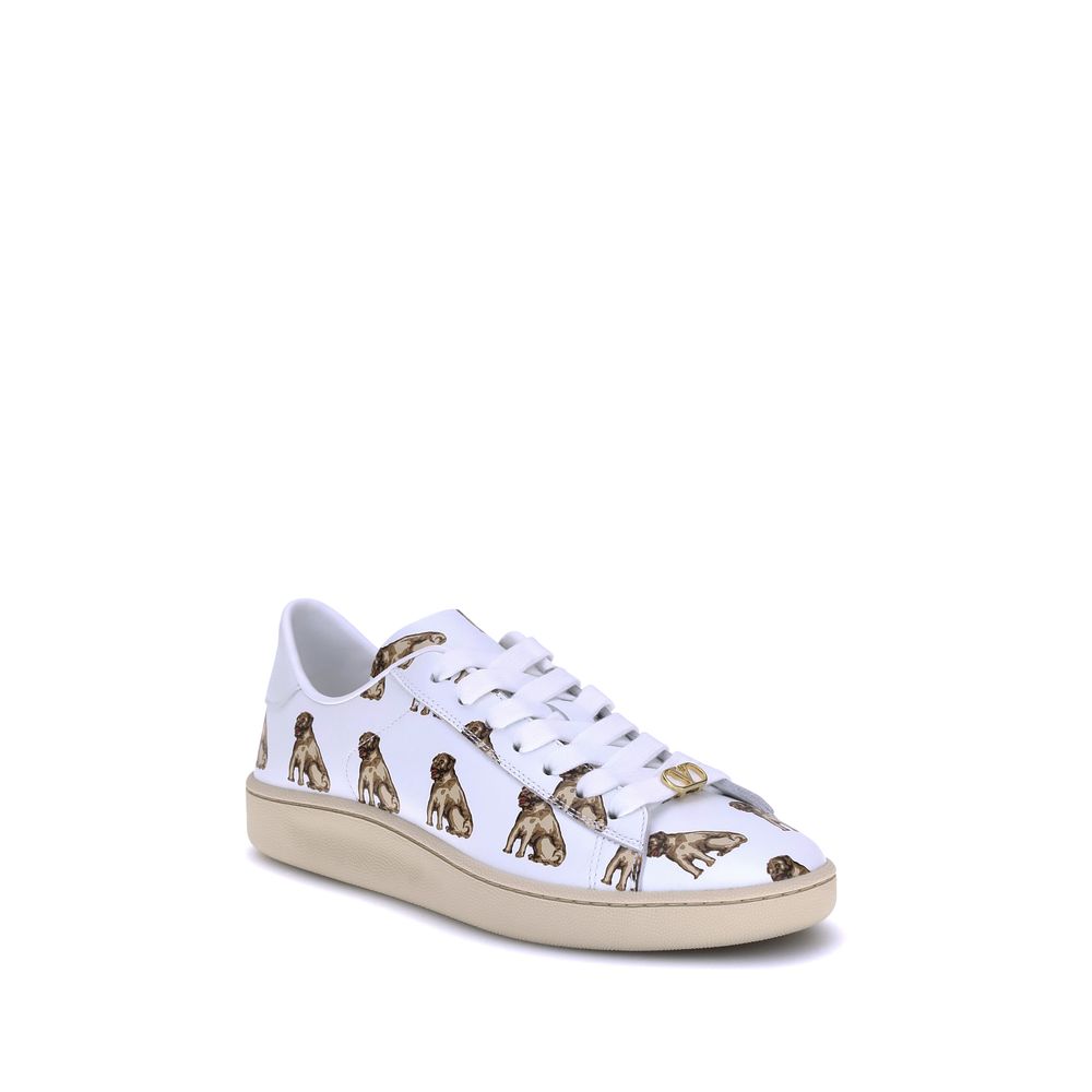 Valentino Garavani White Leather Low Top Sneakers