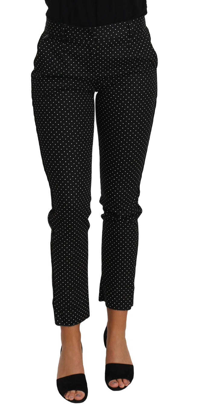 Dolce & Gabbana Black Dress Polka Dot Cropped Straight Pants - PreLoved & Luxe