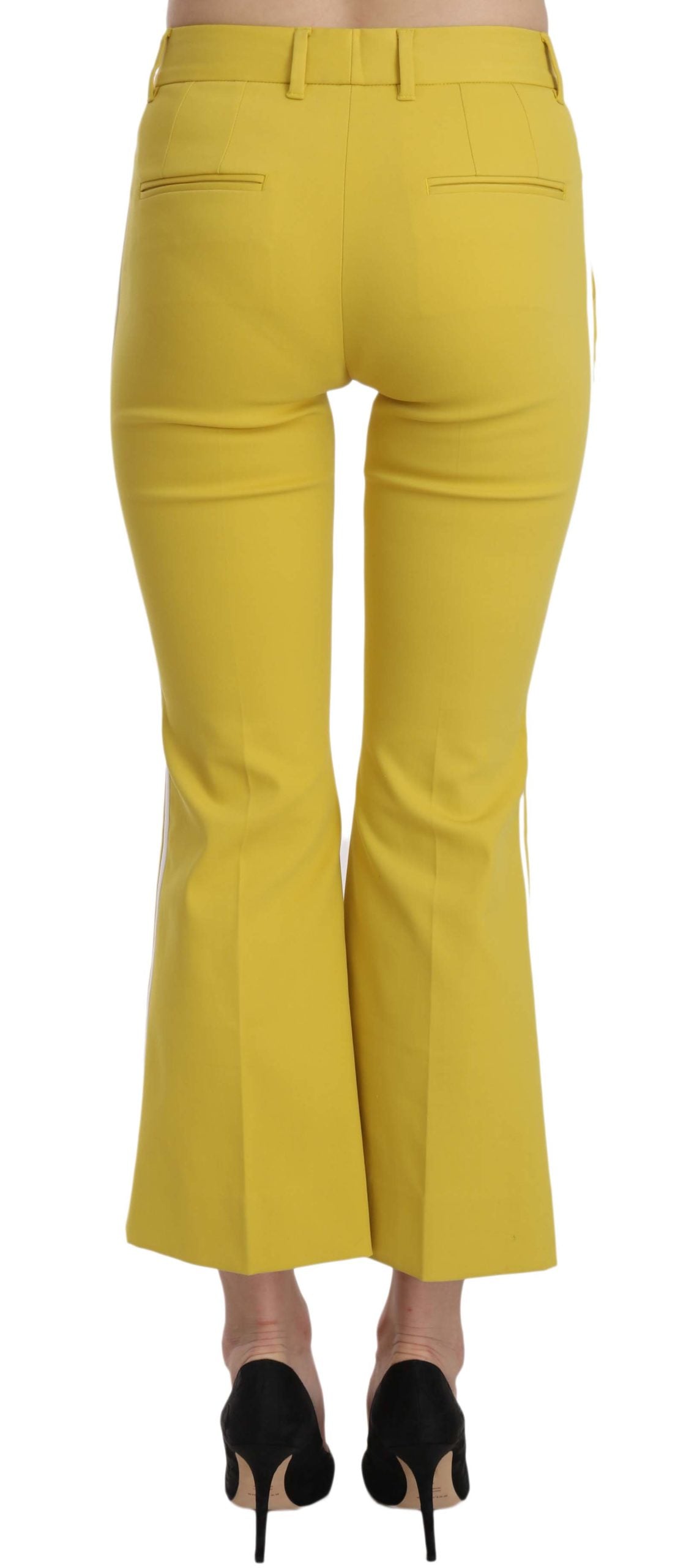 Dolce & Gabbana Yellow Flared Bootcut Capri Cotton Pants - PreLoved & Luxe
