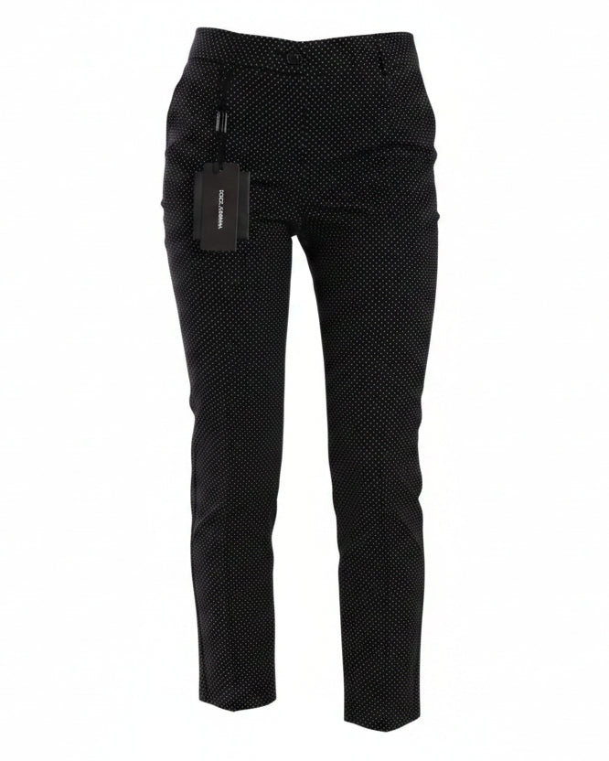 Dolce & Gabbana Polka Dot Slim Capri Trousers Tapered Pants