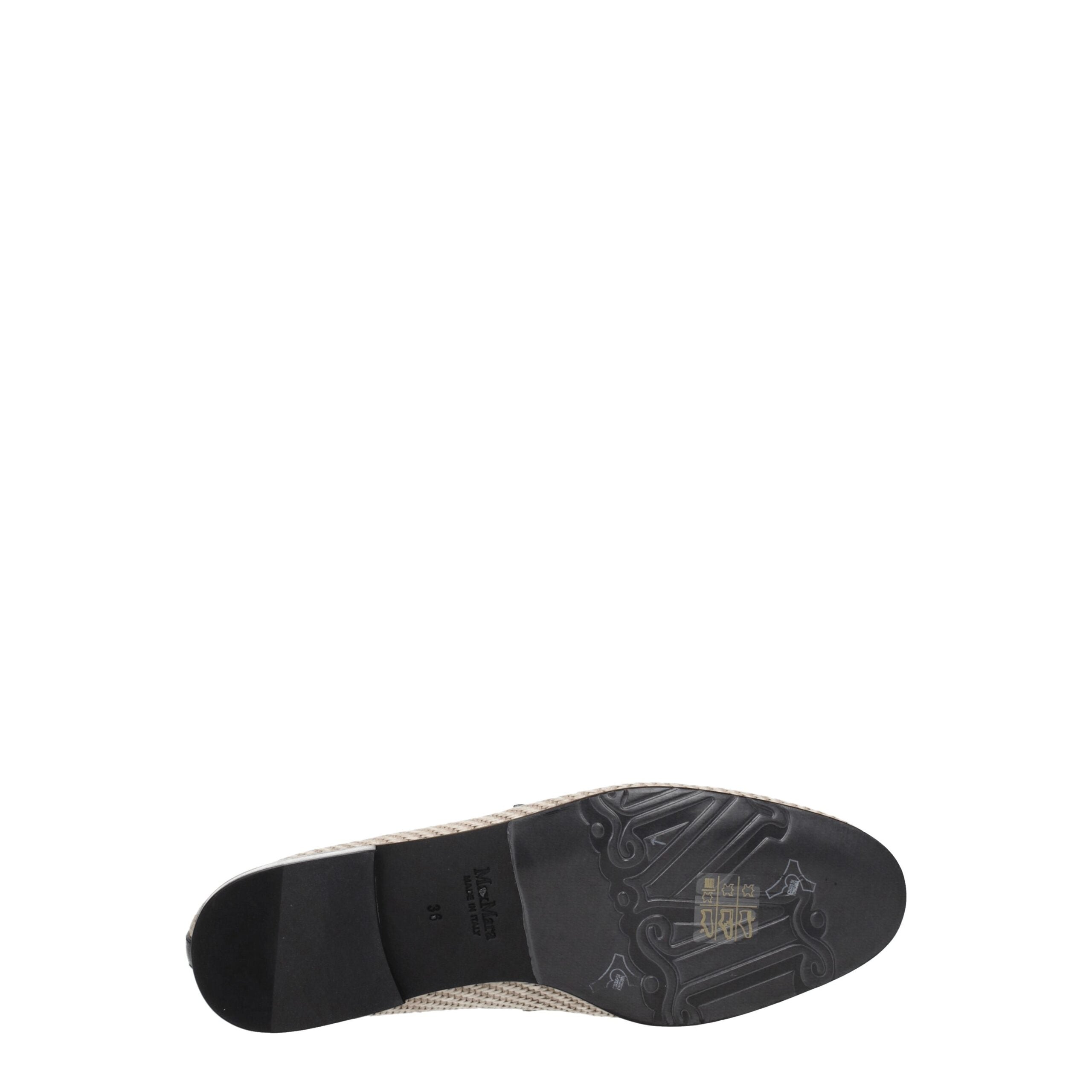 Max Mara Beige Fabric Slip-On Loafers
