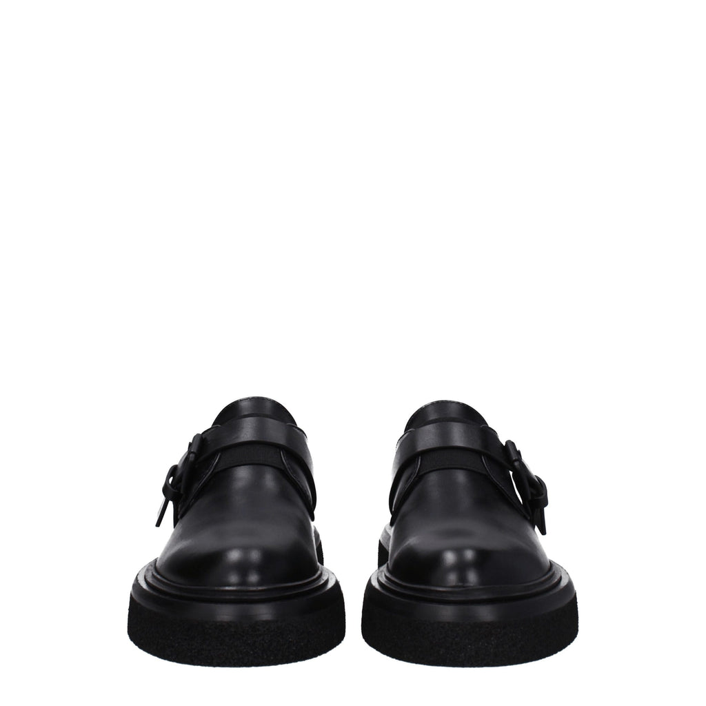 Max Mara Black Leather Oxfords And Derbies
