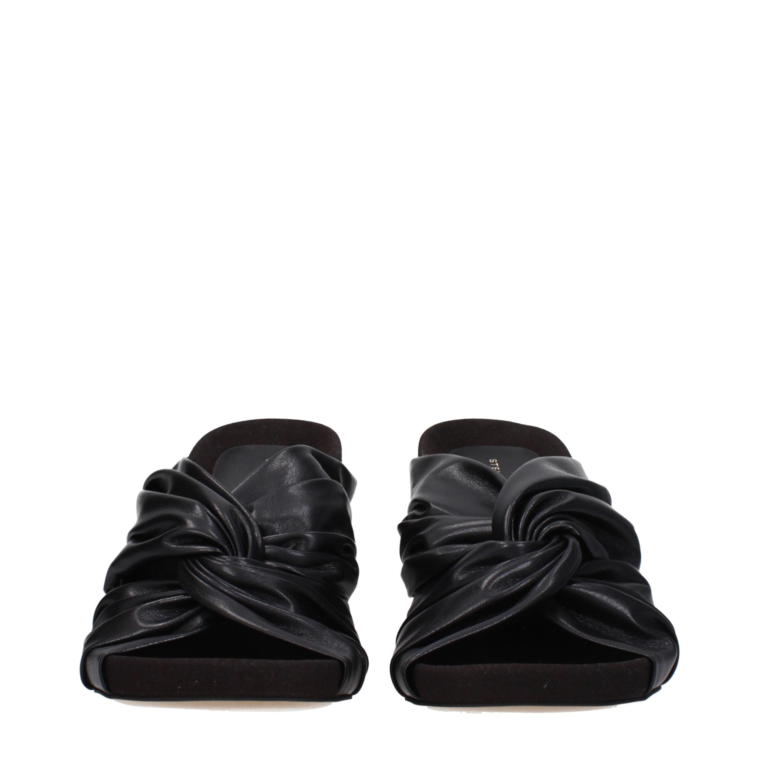 Stella McCartney Black Leather Stiletto Heel Sandals
