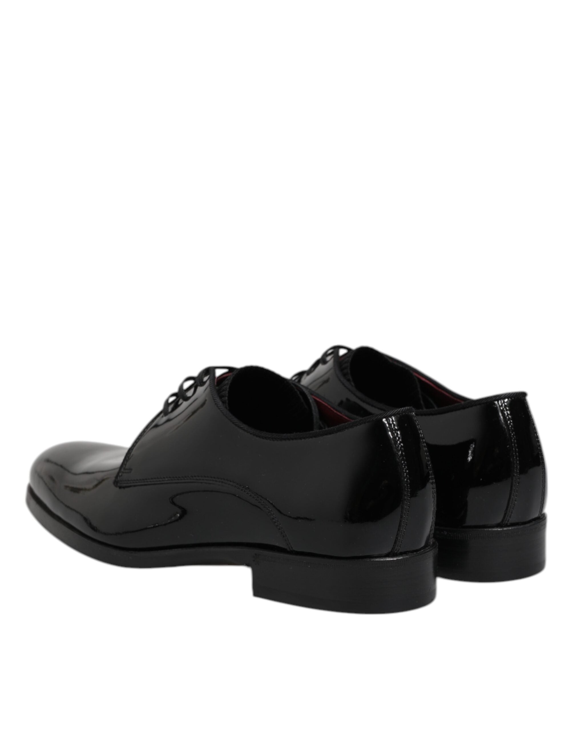 Dolce & Gabbana Black Leather Lace Up Men Derby Formal Shoes