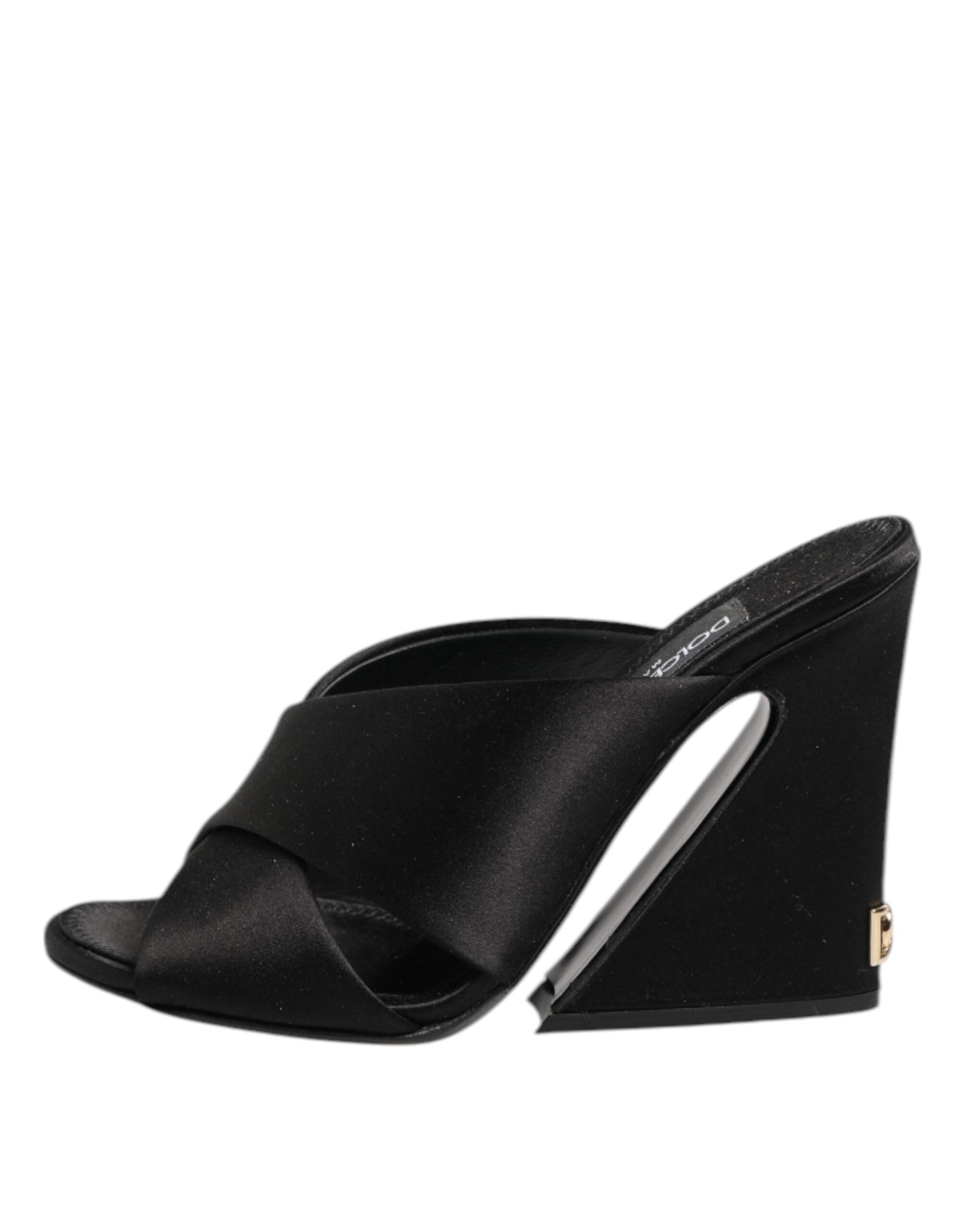 Dolce & Gabbana Black Keira Baroque High Heel Sandals Shoes