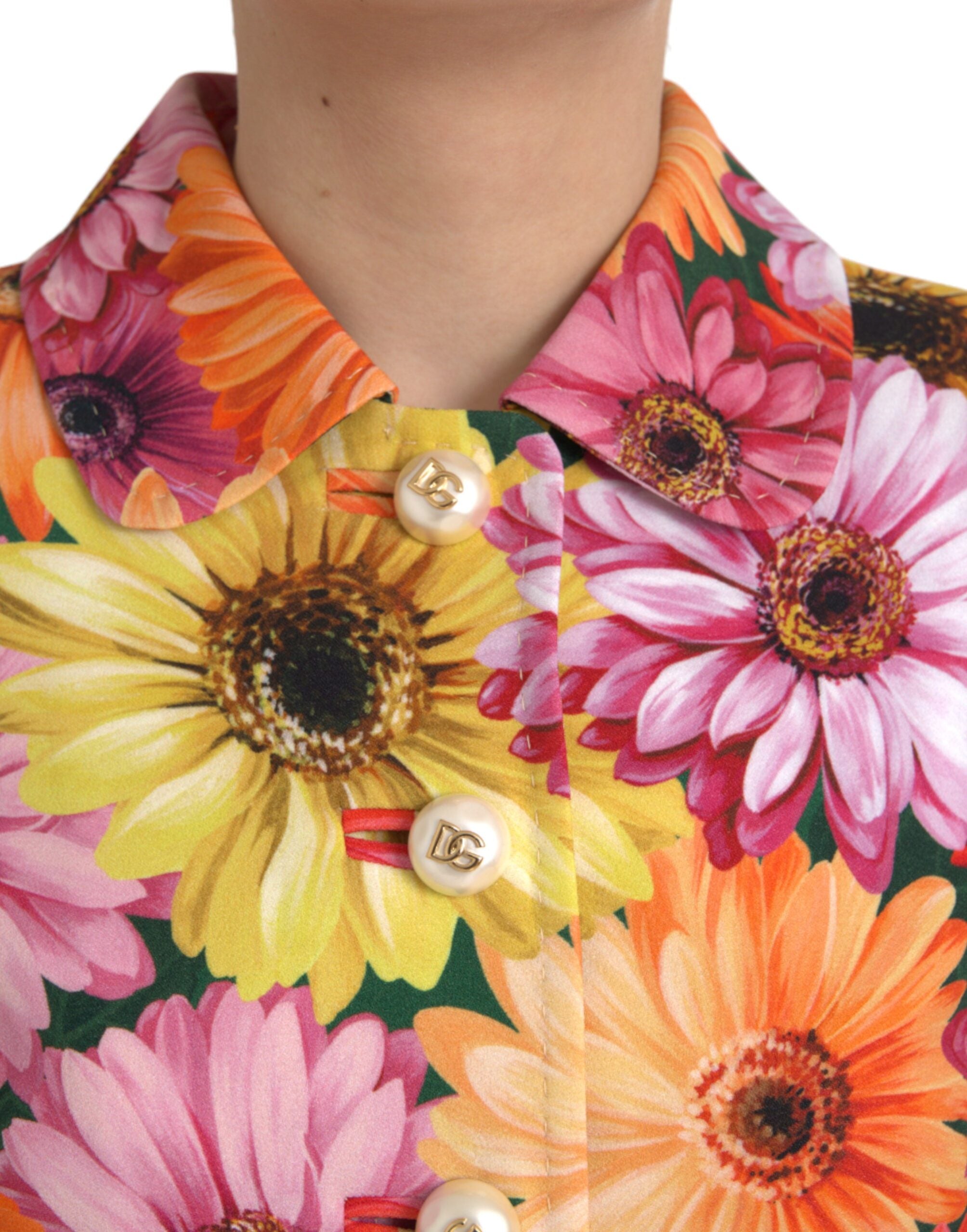 Dolce & Gabbana Multicolor Daisy Print Floral Fantasy Jacket