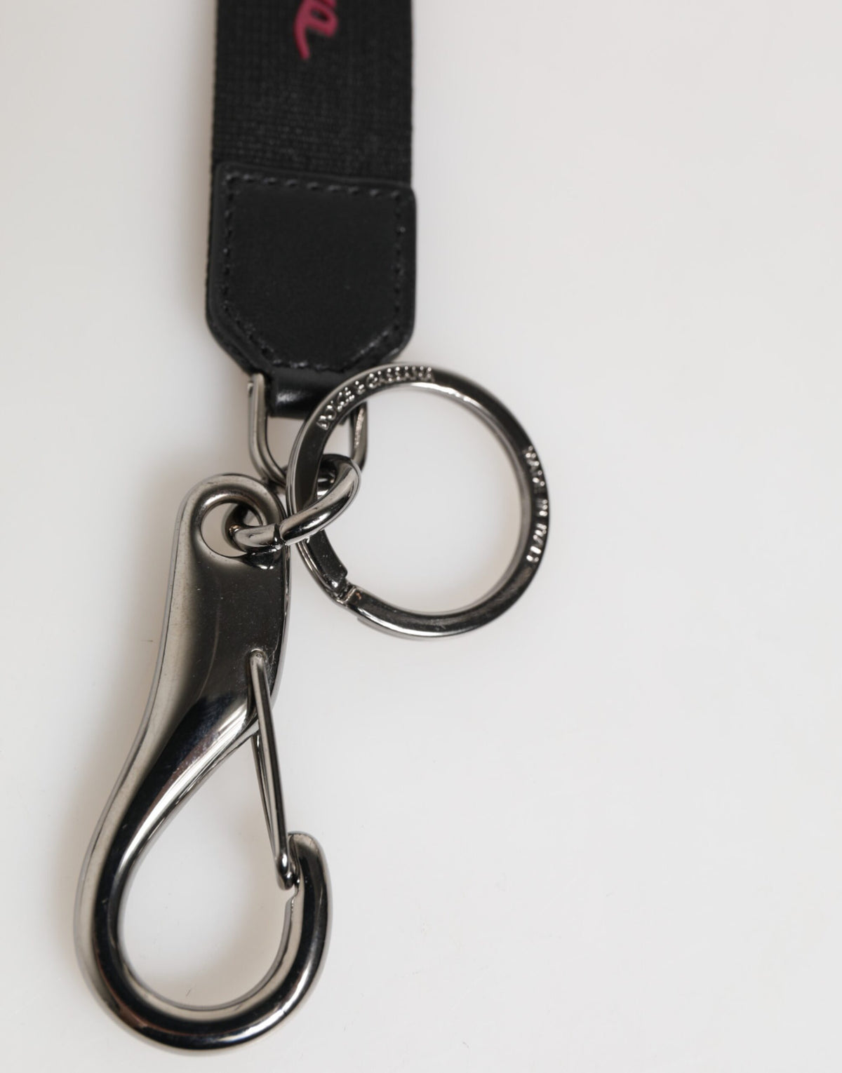Dolce & Gabbana Black Burgundy DG Logo Men Keychain Keyring