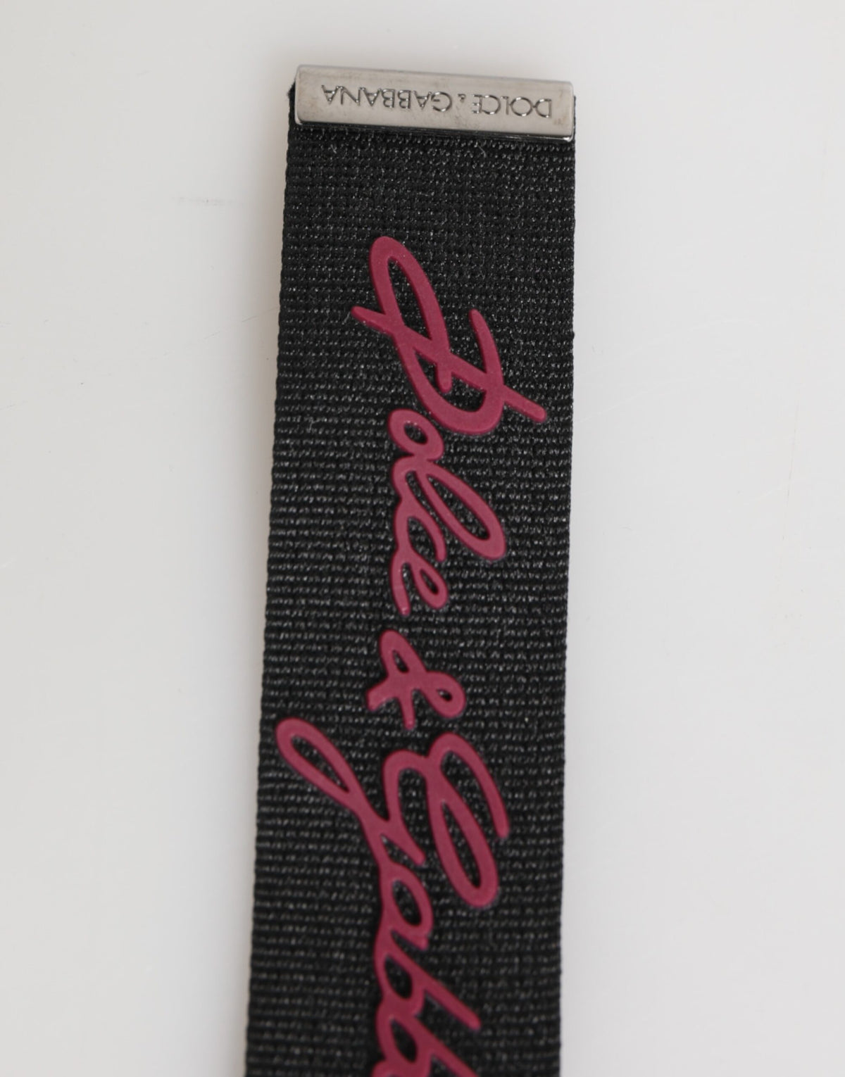 Dolce & Gabbana Black Burgundy DG Logo Men Keychain Keyring