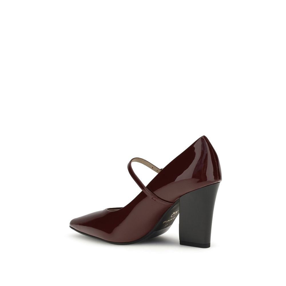 PINKO Bordeaux Leather High Heel Pumps