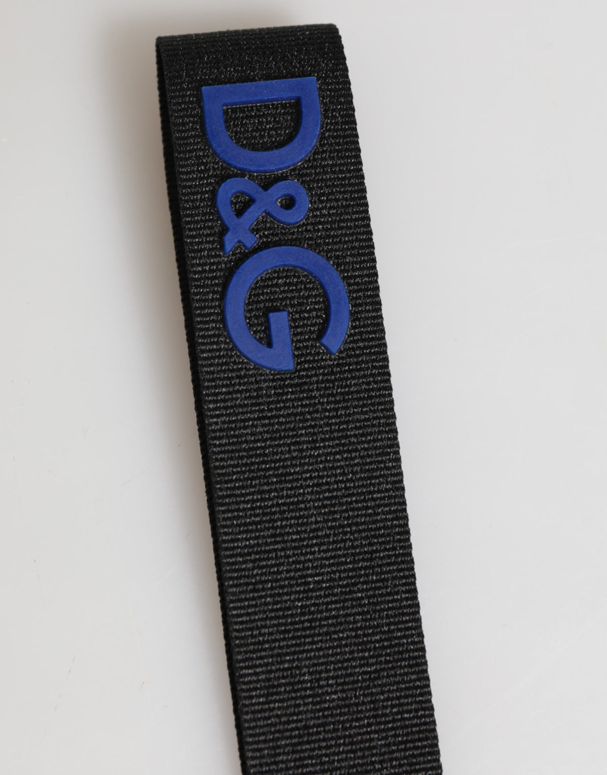 Dolce & Gabbana Black Blue DG Logo Brass Holder Keychain Keyring