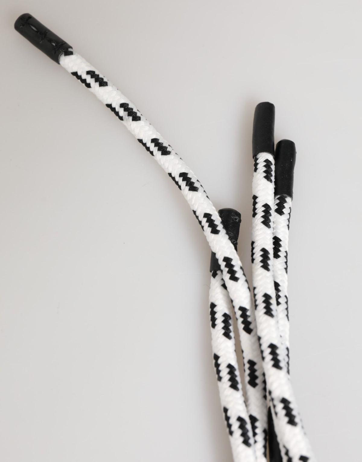 Dolce & Gabbana Black White Tape String DG Logo Keychain Keyring