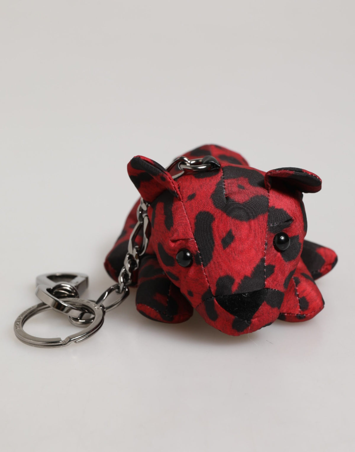 Dolce & Gabbana Red Black Animal Silhouette Bag Keychain Keyring