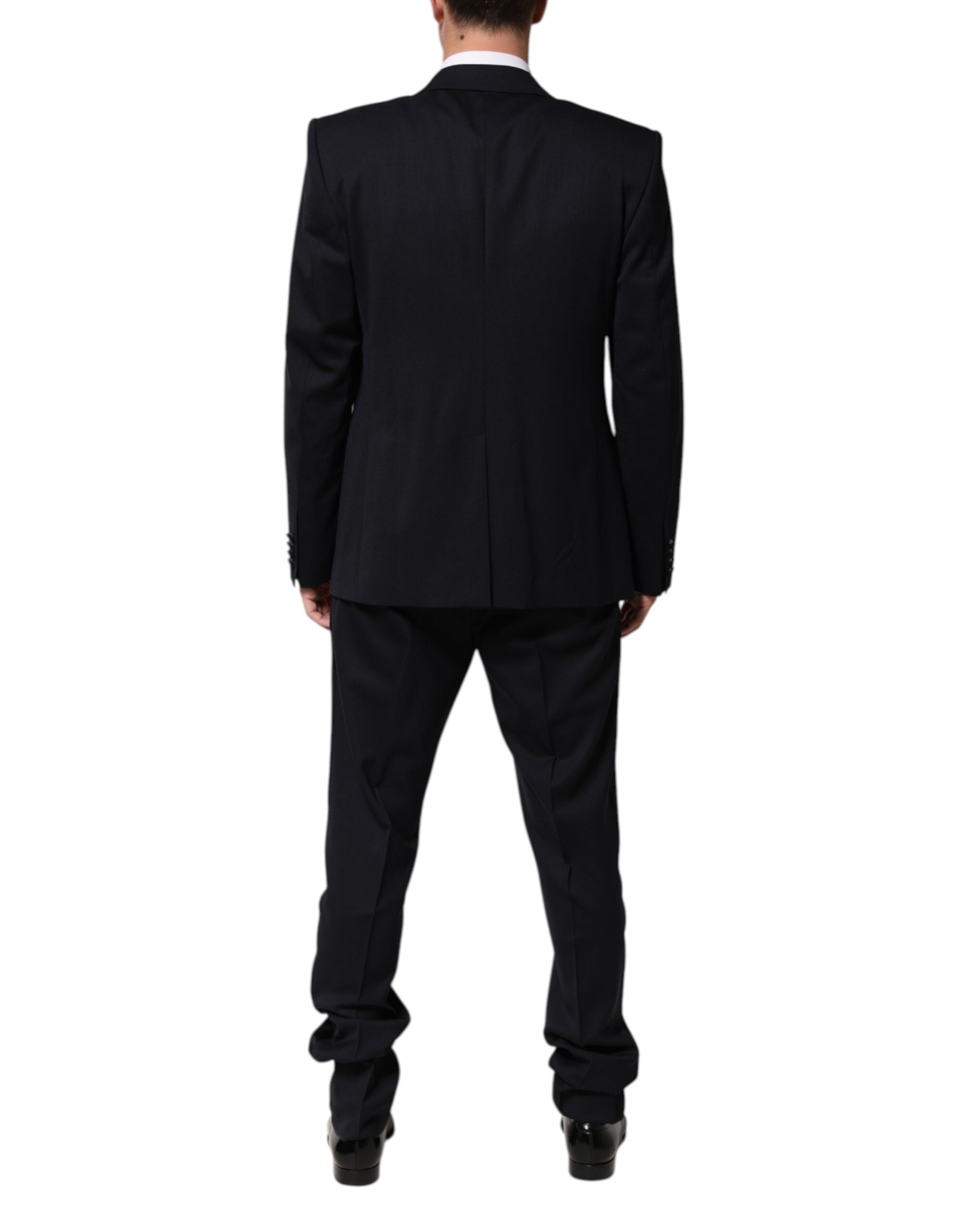 Dolce & Gabbana Dark Blue 3 Piece Wool Silk Blend Suit SICILIA
