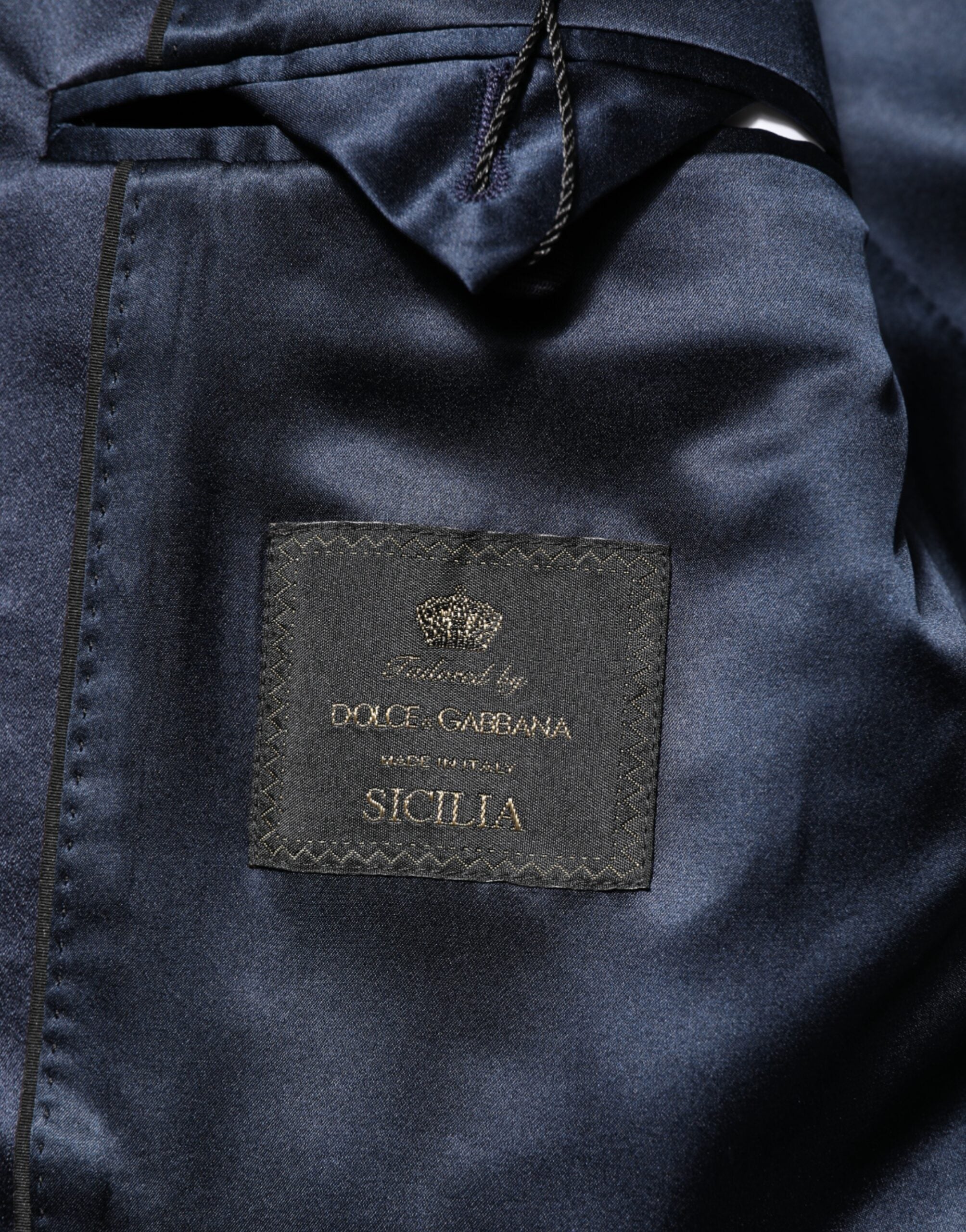 Dolce & Gabbana Dark Blue 3 Piece Wool Silk Blend Suit SICILIA
