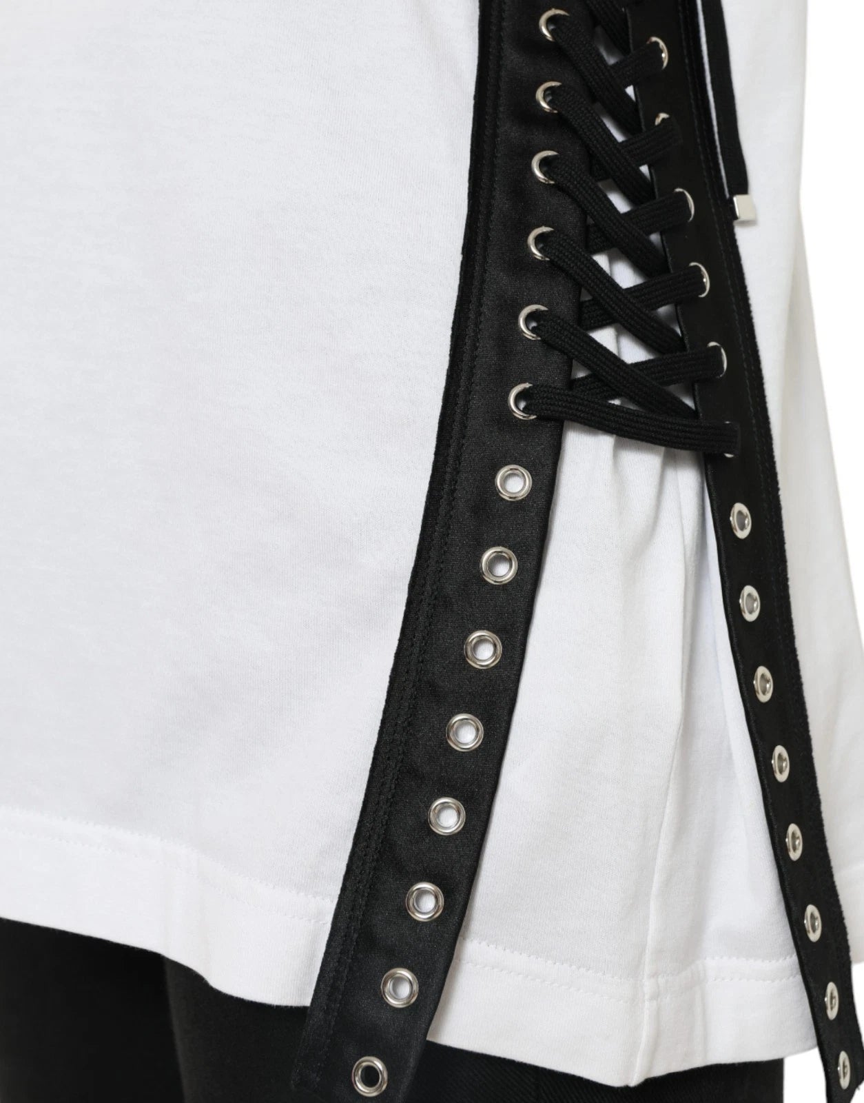 Dolce & Gabbana White Cotton 2000 Fashion Print Logo T-shirt