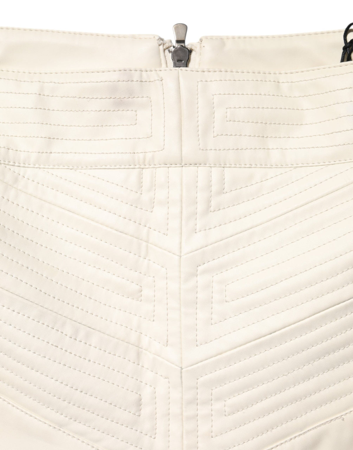 Guess Beige Faux Leather Quilted Mini High Waist Women Skirt