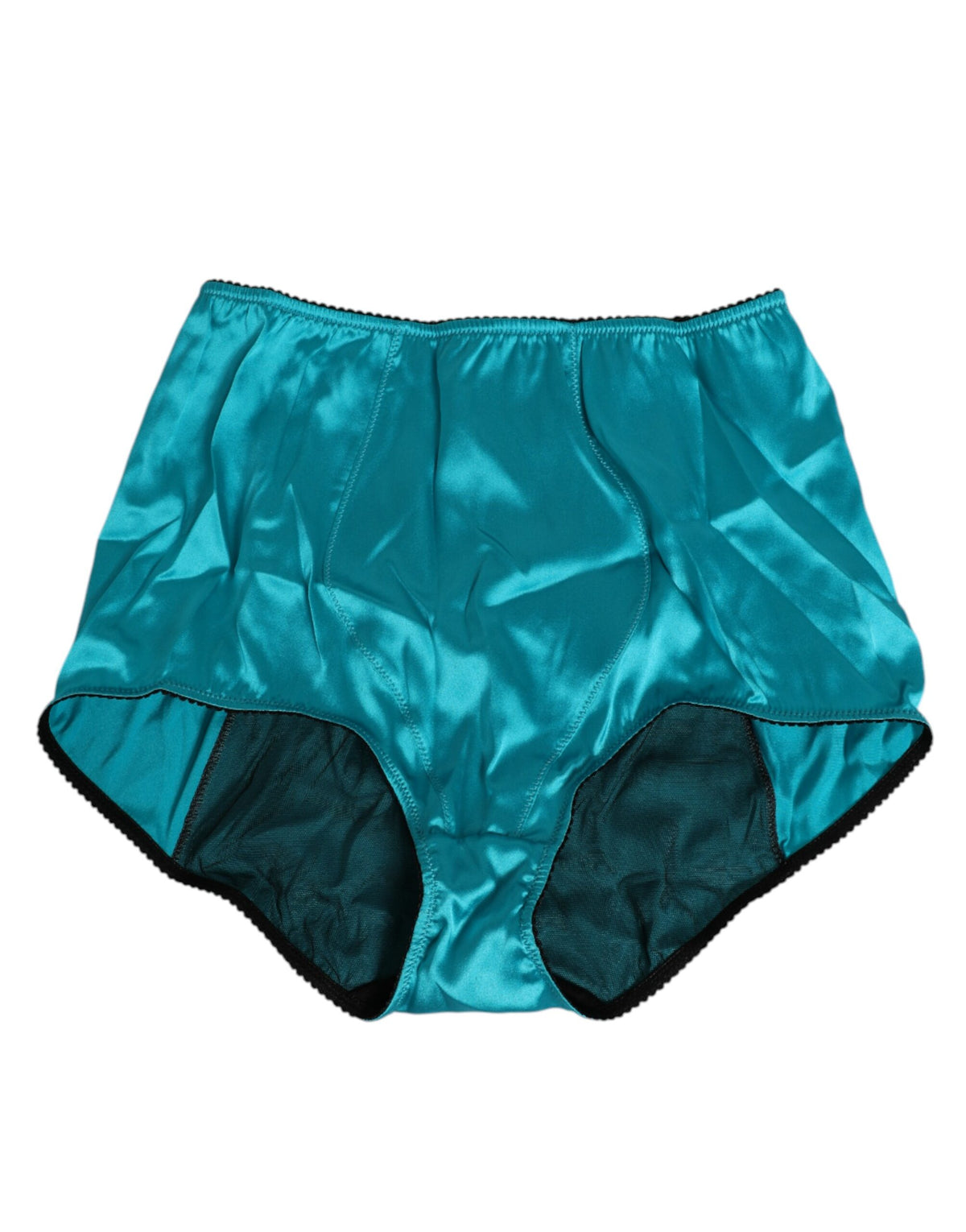 New Dolce & Gabbana Aqua Green Satin High-Waist Briefs Underwear