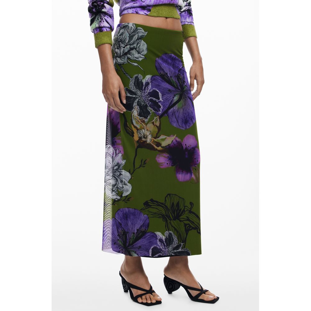 Desigual Verde Women Skirt with Elastic Waist