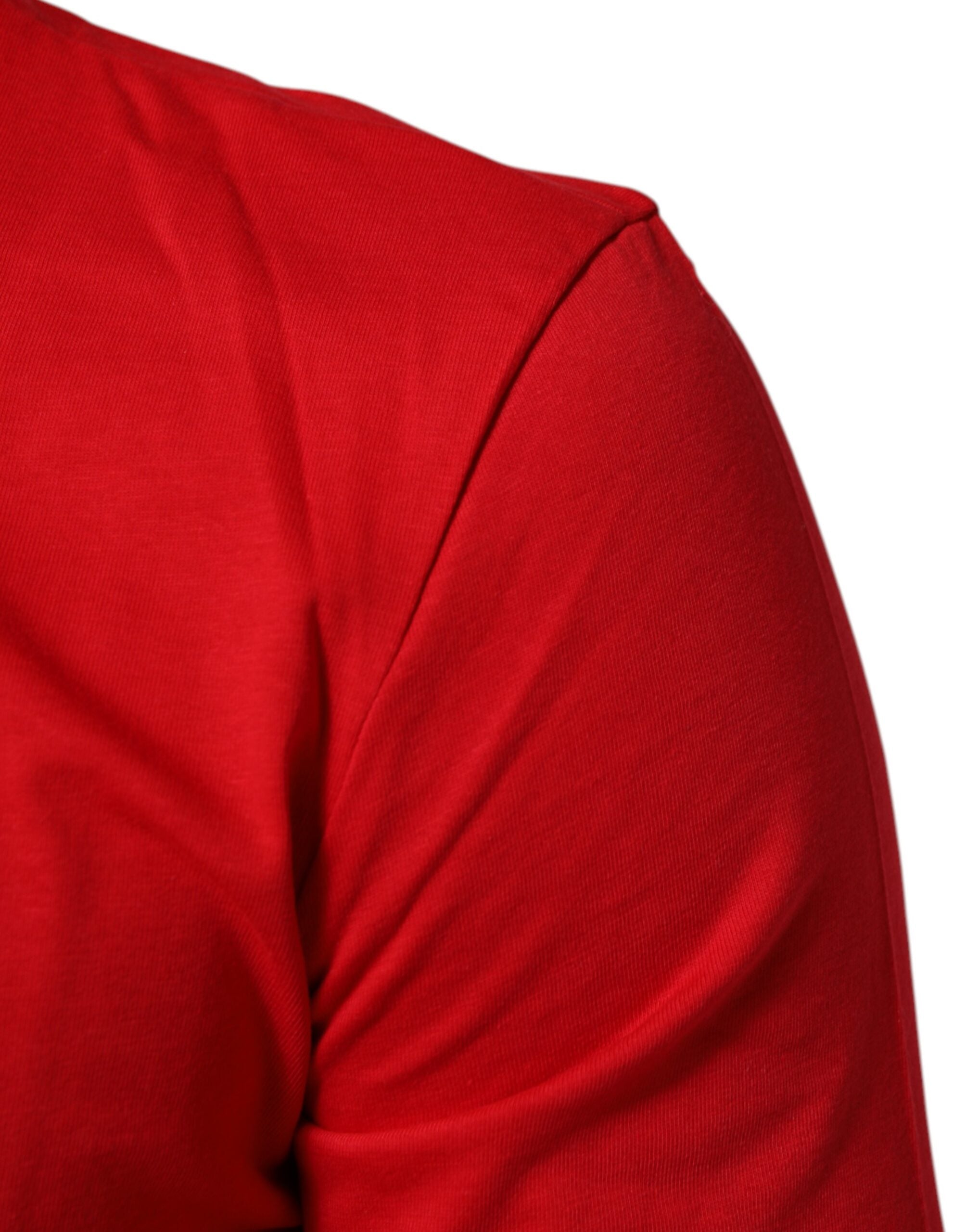 Dolce & Gabbana Red Goodluck 2023 Cotton Crew Neck T-shirt