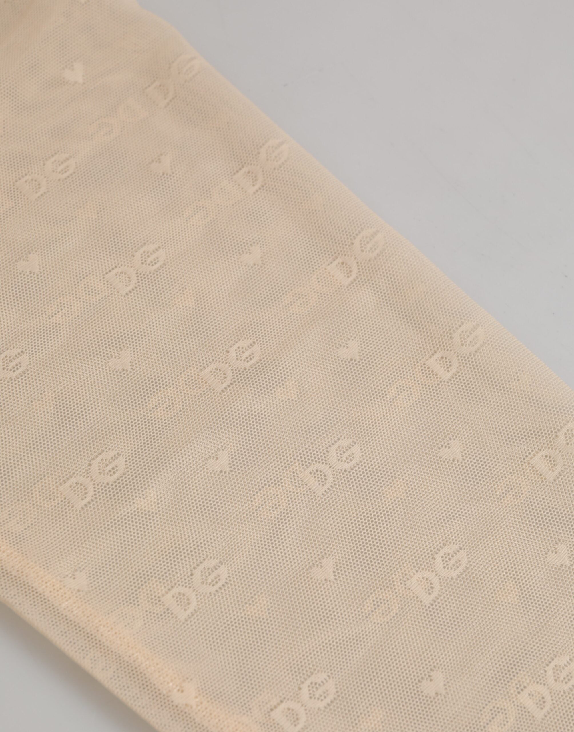 Dolce & Gabbana Beige Nylon Logo Lace Leggings Pants Underwear