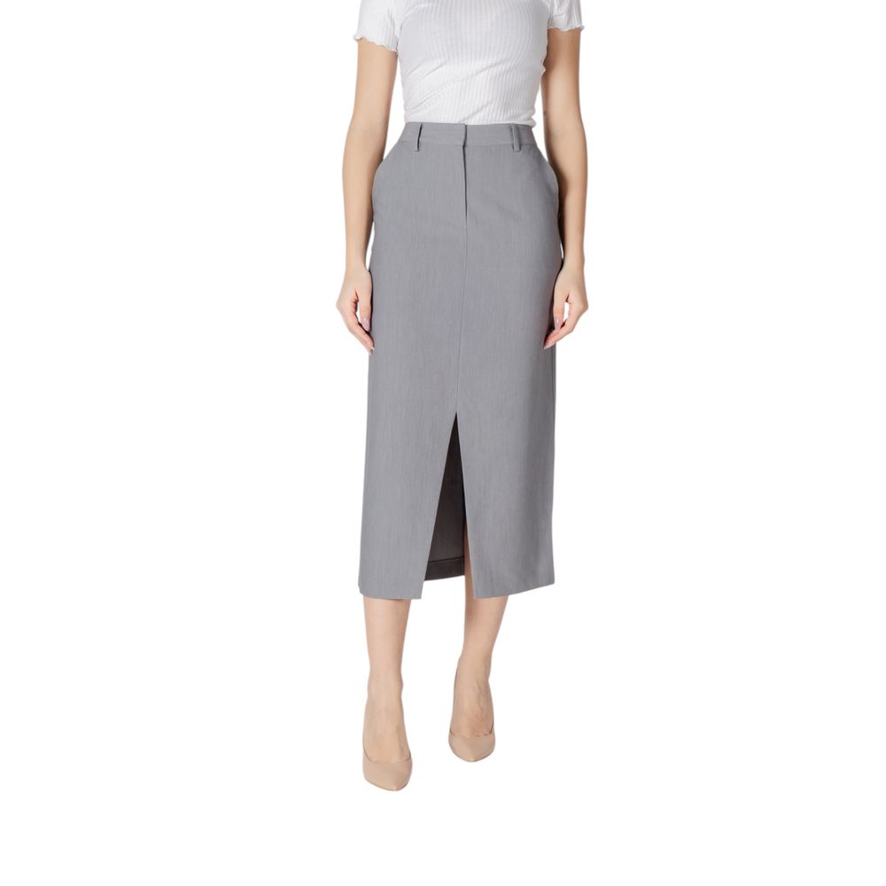 ICHI Gray Long Skirt