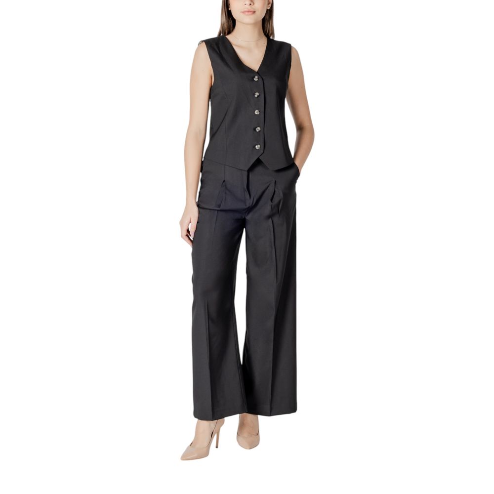 ICHI Black Casual Pants